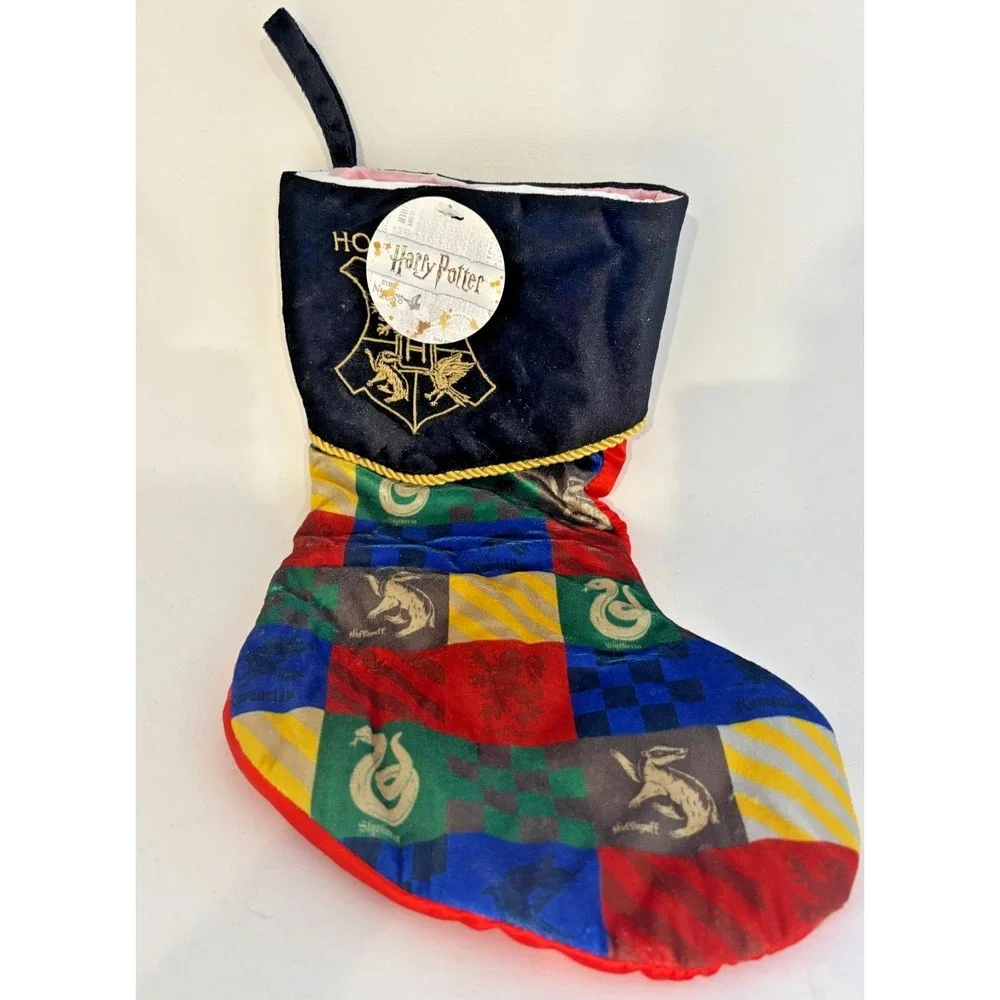 Kurt S. Adler Harry Potter Hogwarts Christmas Stocking Satin Patchwork NWT
